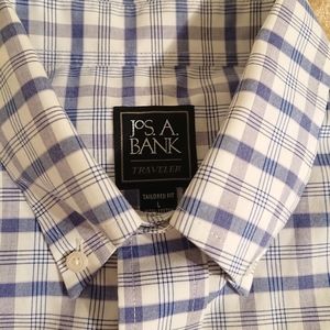 Jos. A. Bank Traveler Shirt Plaid Shirt - Large